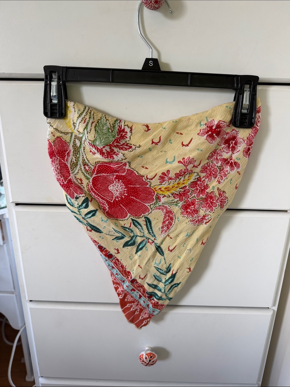 Free People Floral Bandana Tank - Cream with Red & Teal Print